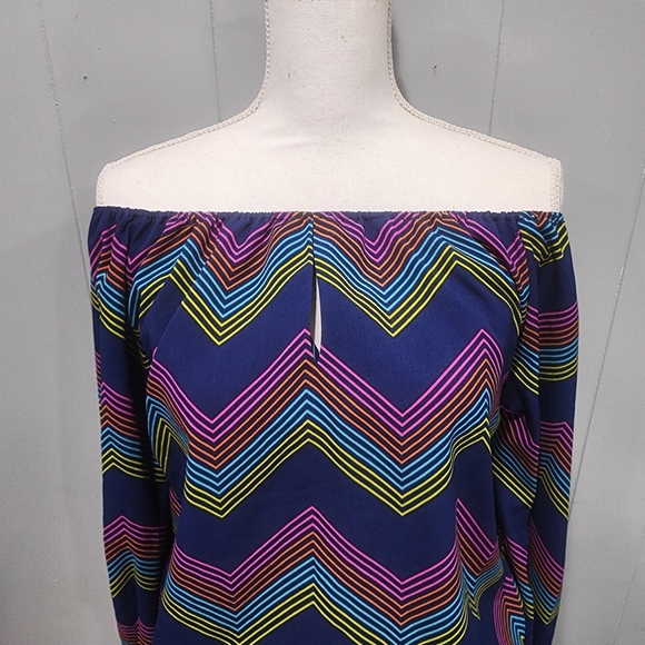 Macbeth Collection rainbow top navy, Size XSmall - Picture 4 of 7